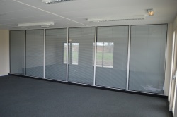 Clear glass partitions